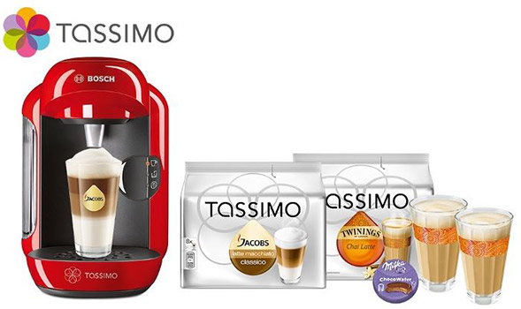 Bosch Tassimo Vivy T12 + 2 Starterpads + 2 WMF-Gläser für Latte + Milka für 27€ - Kaffee Kapselmaschine *UPDATE3*