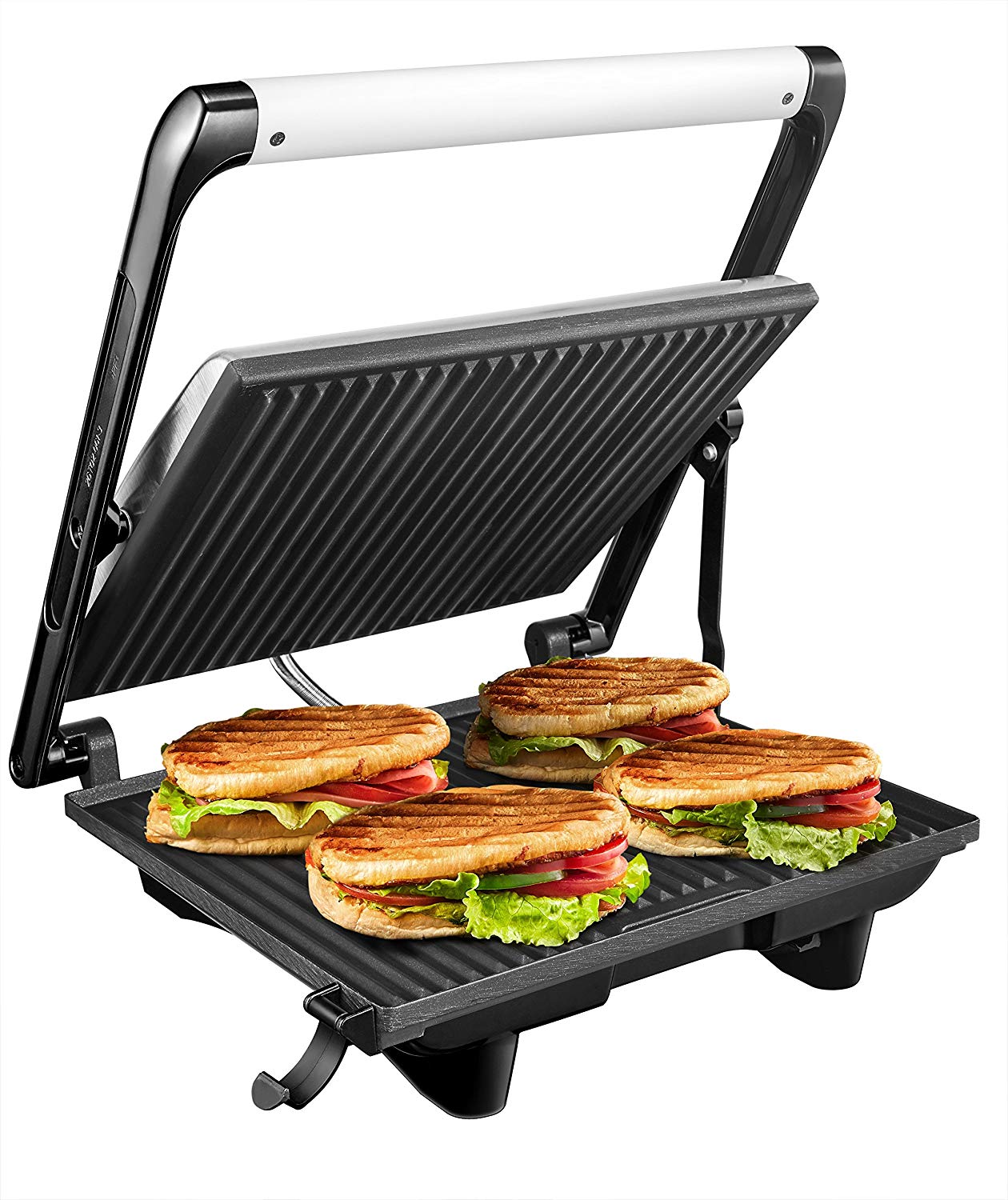 Kontaktgrill Edelstahlgehäuse 29,5 x 26,5 cm 2000W für 31,99€