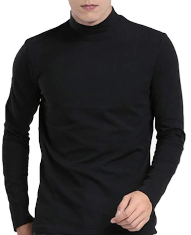 50% Rabatt auf Herren Slim Fit Langarmshirt aus Baumwolle-Modal-Mix mit Stehkragen in 5 Farben