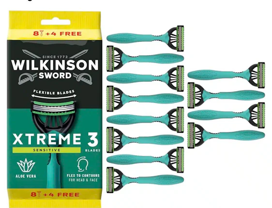 Wilkinson Sword Xtreme 3 Sensitive Einwegrasierer 8+4 für 5,55€(statt 7,90€)