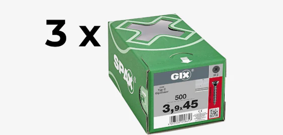 Preisfehler? 500er Pack Spax GIX-C Schnellbauschrauben (3x) nur 15€ 🛠️ (statt: 48€)