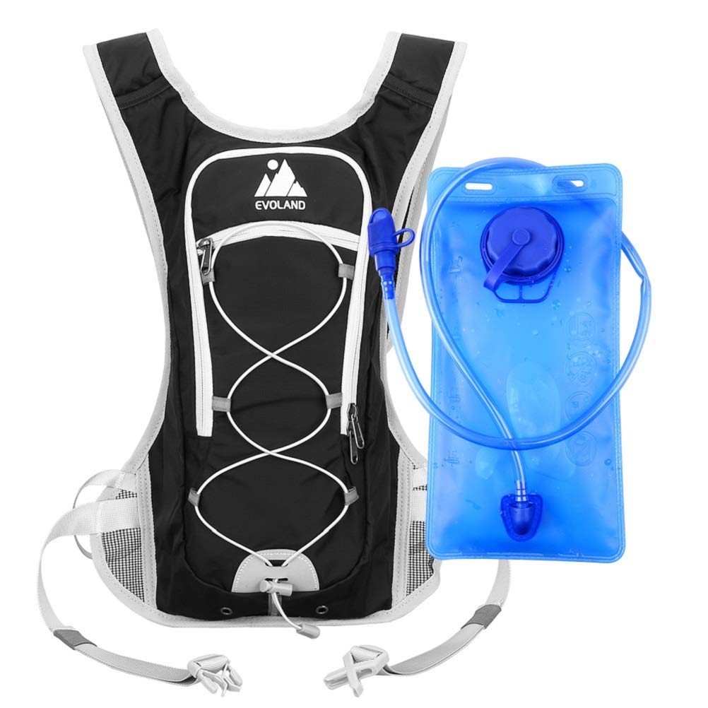 EVOLAND Trinkrucksack mit Trinkblase, Ultralight Fahrradrucksack Wasserdicht Laufrucksack Joggen mit Trinkbeutel
