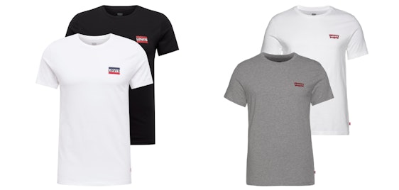 Noch zu haben! 2er-Pack Levi's Crewneck Graphic T-Shirts für 20€ - verfügbar in den Größen XXS bis XXL
