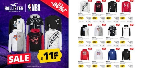 Hollister x NBA Sale bei Sportspar » Basketball Hoodies & Sweatshirts ab 11,99€