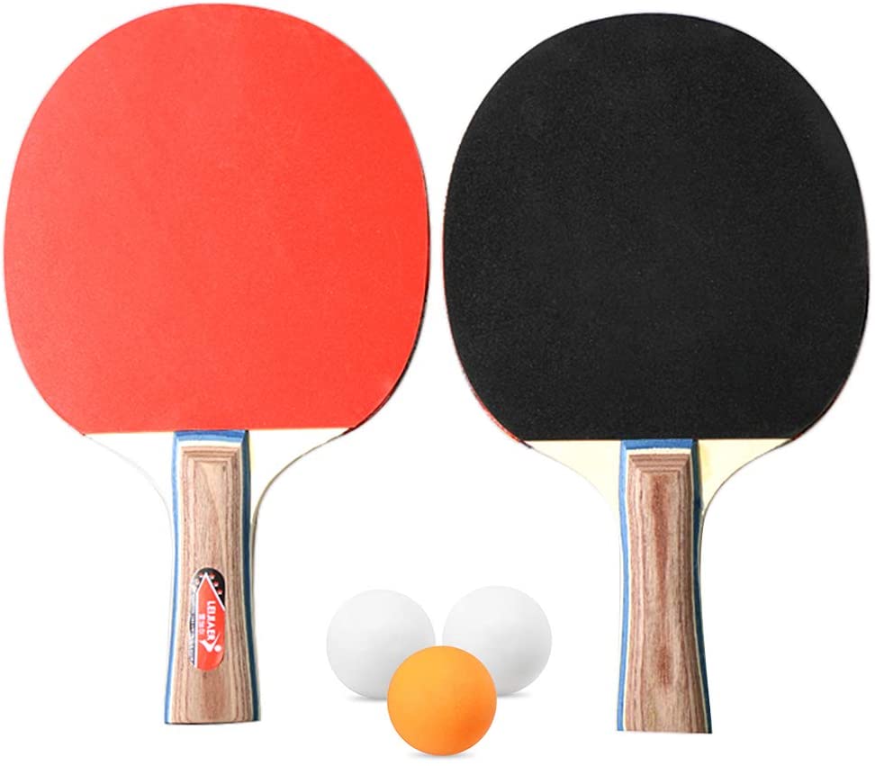 Set 2 Tischtennisschläger Schläger mit 3 Tischtennisbällen