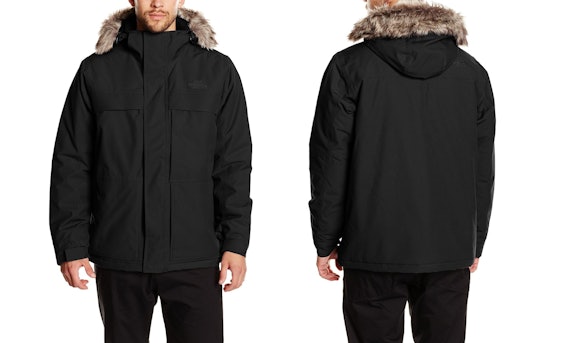 The North Face Nanavik für 99€ - warme, unempfindliche Winterjacke mit abnehmbarem Kunstfellbesatz - schwarz oder blau