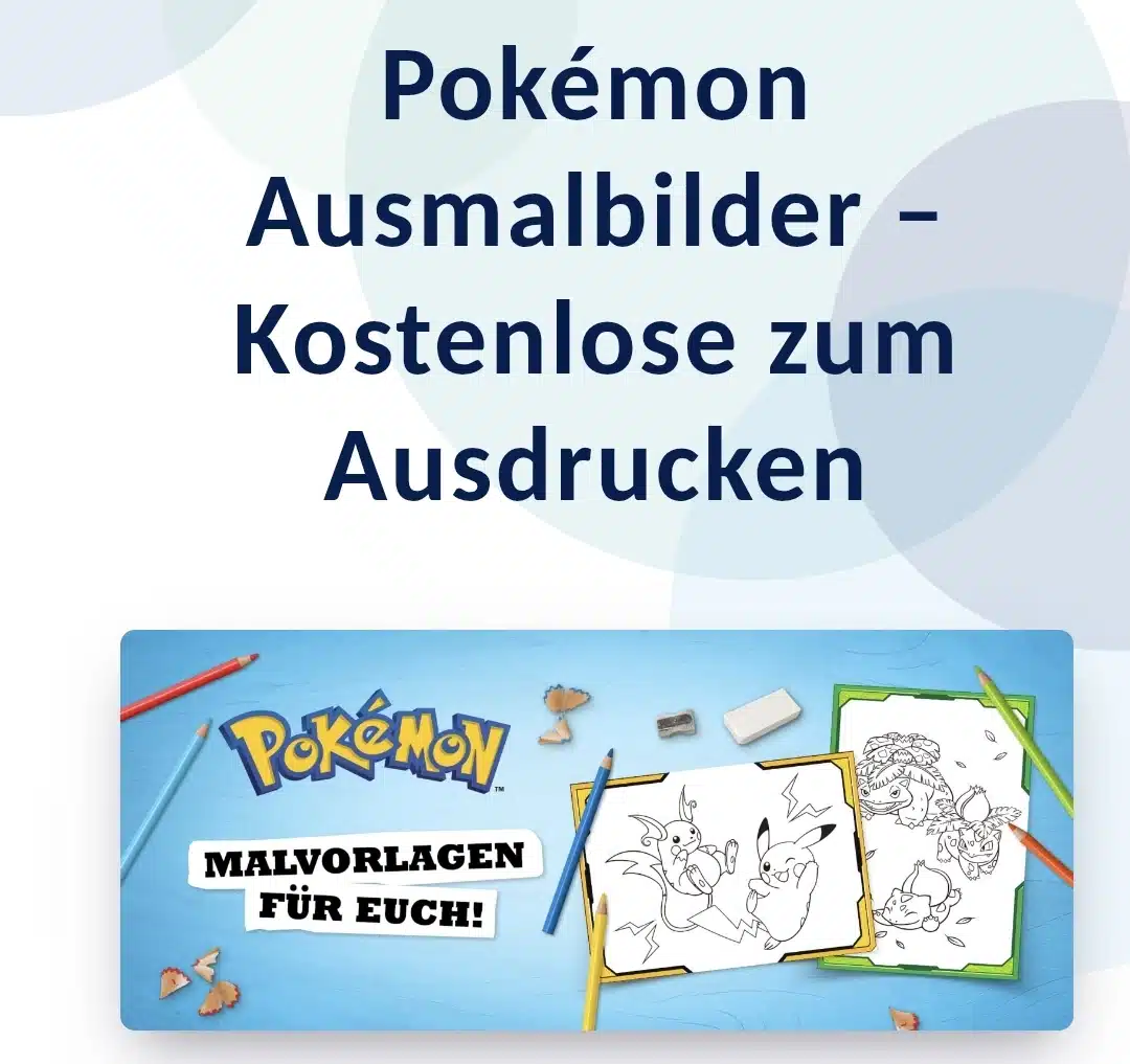 Kostenlose Pokemon Bilder zum ausmalen als Download