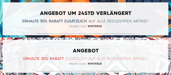 Mega-Sale bei Quiksilver, Roxy und DC Shoes - jetzt mit 20% Extra-Rabatt
