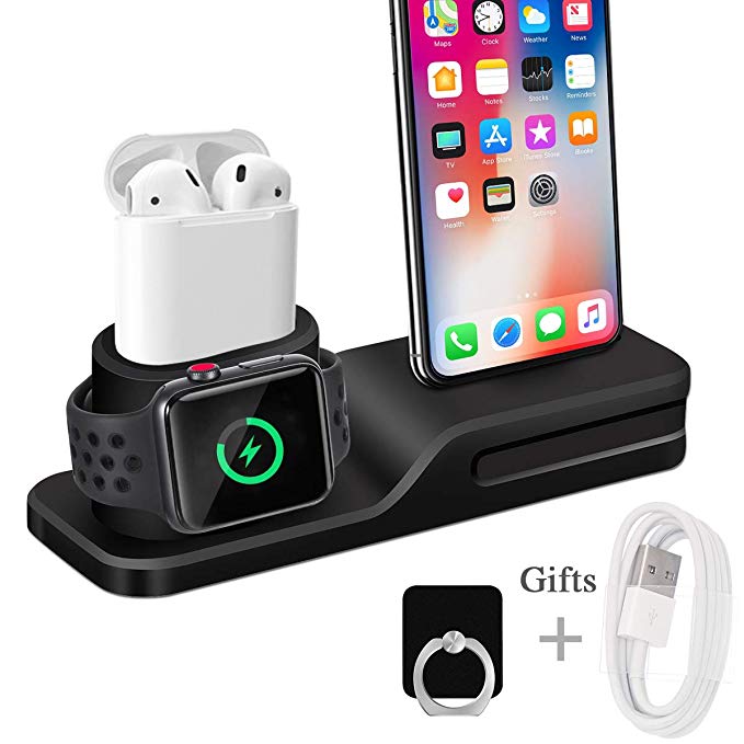 Wonsidary Ständer für Apple Watch Airpods, 3 in 1 