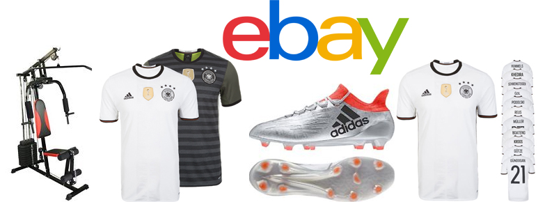 15% Rabatt auf alle Sportartikel bei eBay - z.B. DFB Trikots Home/Away EM 2016 für 41,60€