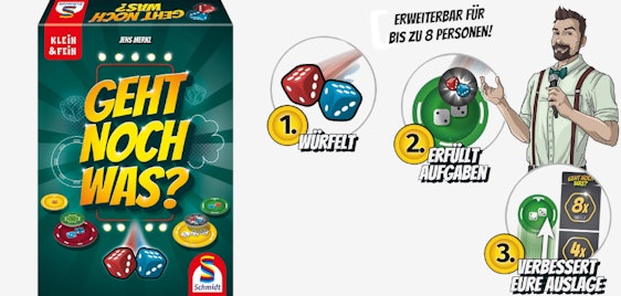 Schmidt Spiele "Geht noch was?" für 7€ - Würfelspiel, rasante Unterhaltung, ab 8 Jahren