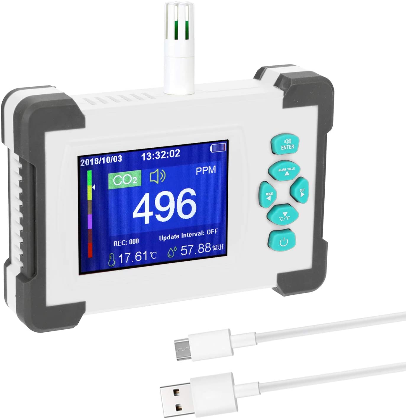 CO2-Messgerät, Kohlendioxid Detektor für Luftqualitäts
