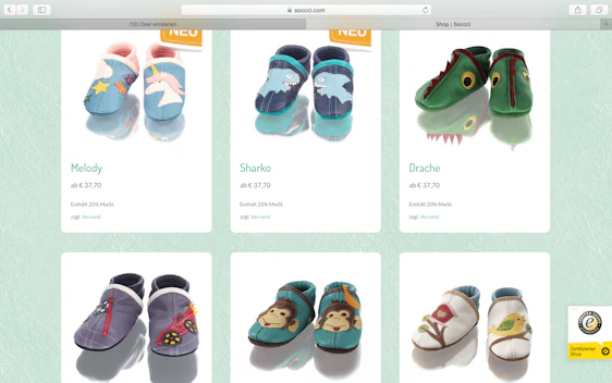 -20% Rabatt auf alle Krabbel- & Lauflernschuhe von soccci! + Gratis Versandkosten