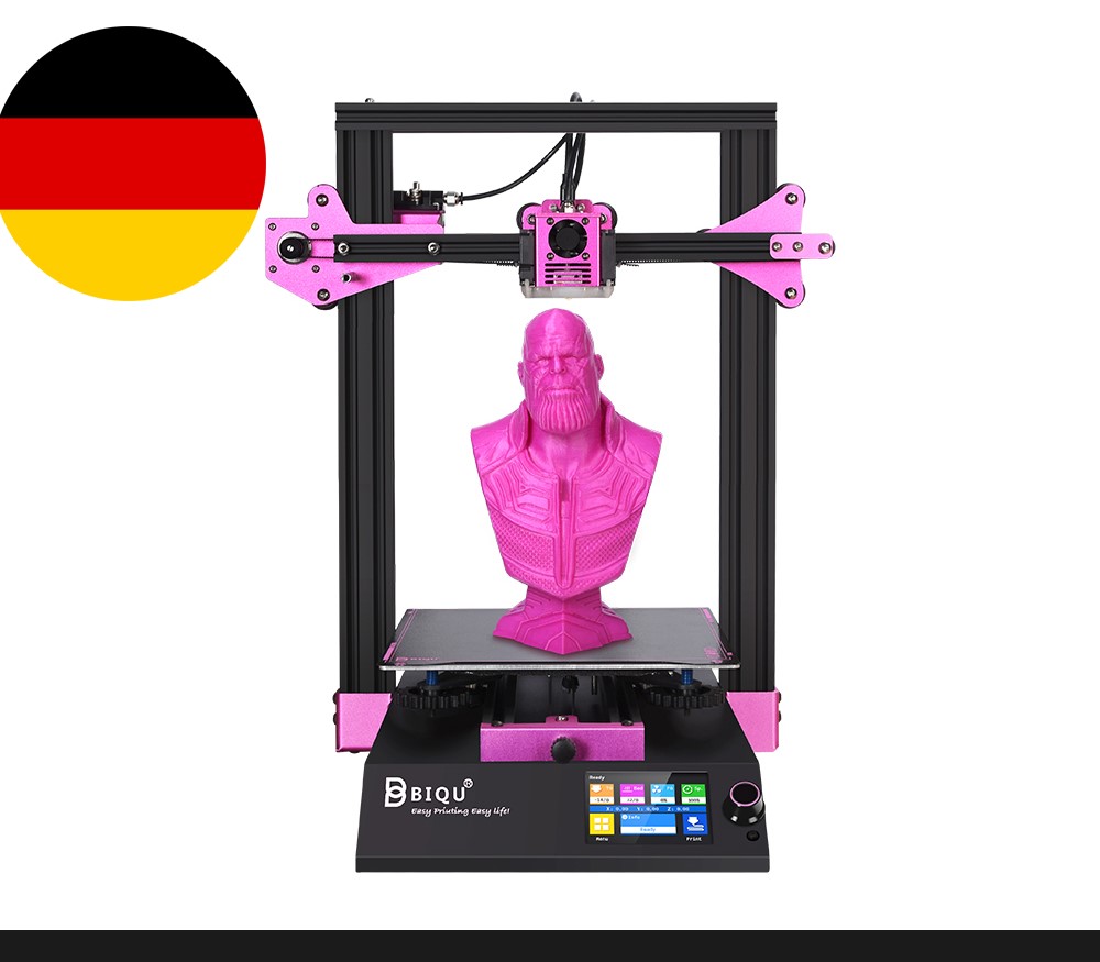 BIQU B1 3D Drucker 3.5 Zoll Touch Screen SKR V1.4 32Bit Board Dual-System schwarz / pink