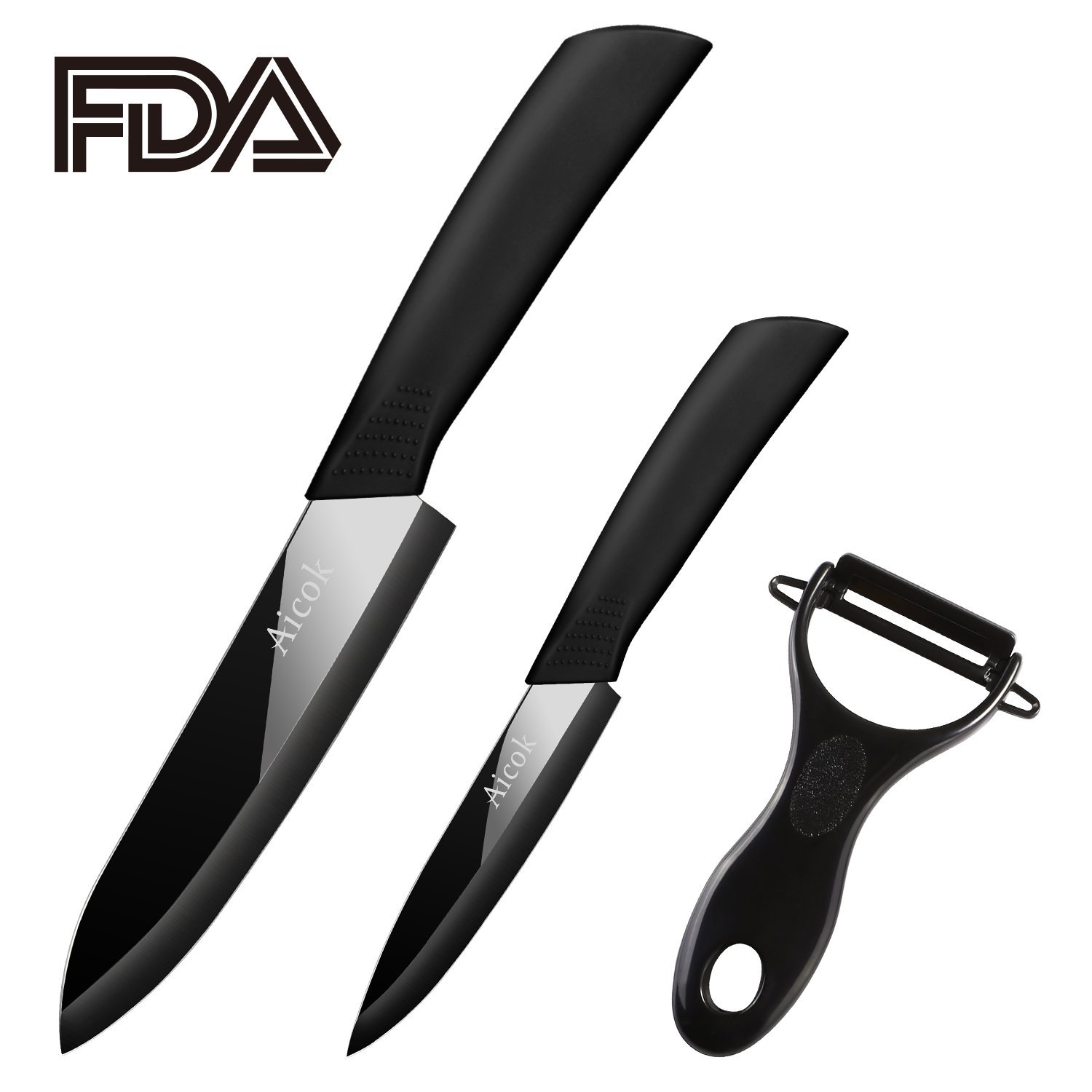 Aicok Keramikmesser Set Spiegelfläche für 7,99€