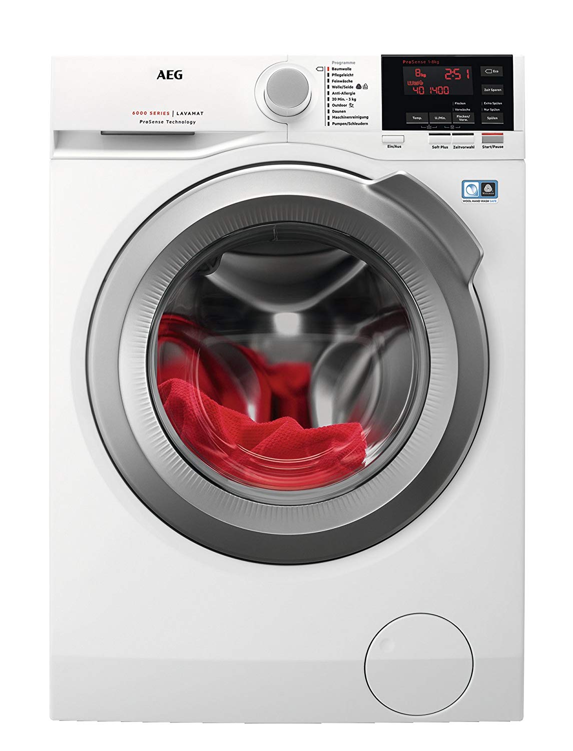 AEG L6FBA48 Waschmaschine, 1400 U/min, A+++ (137,0 kWh/Jahr) / 8 kg XXL ProTex Schontrommel, Mengenautomatik, Handwaschprogramm