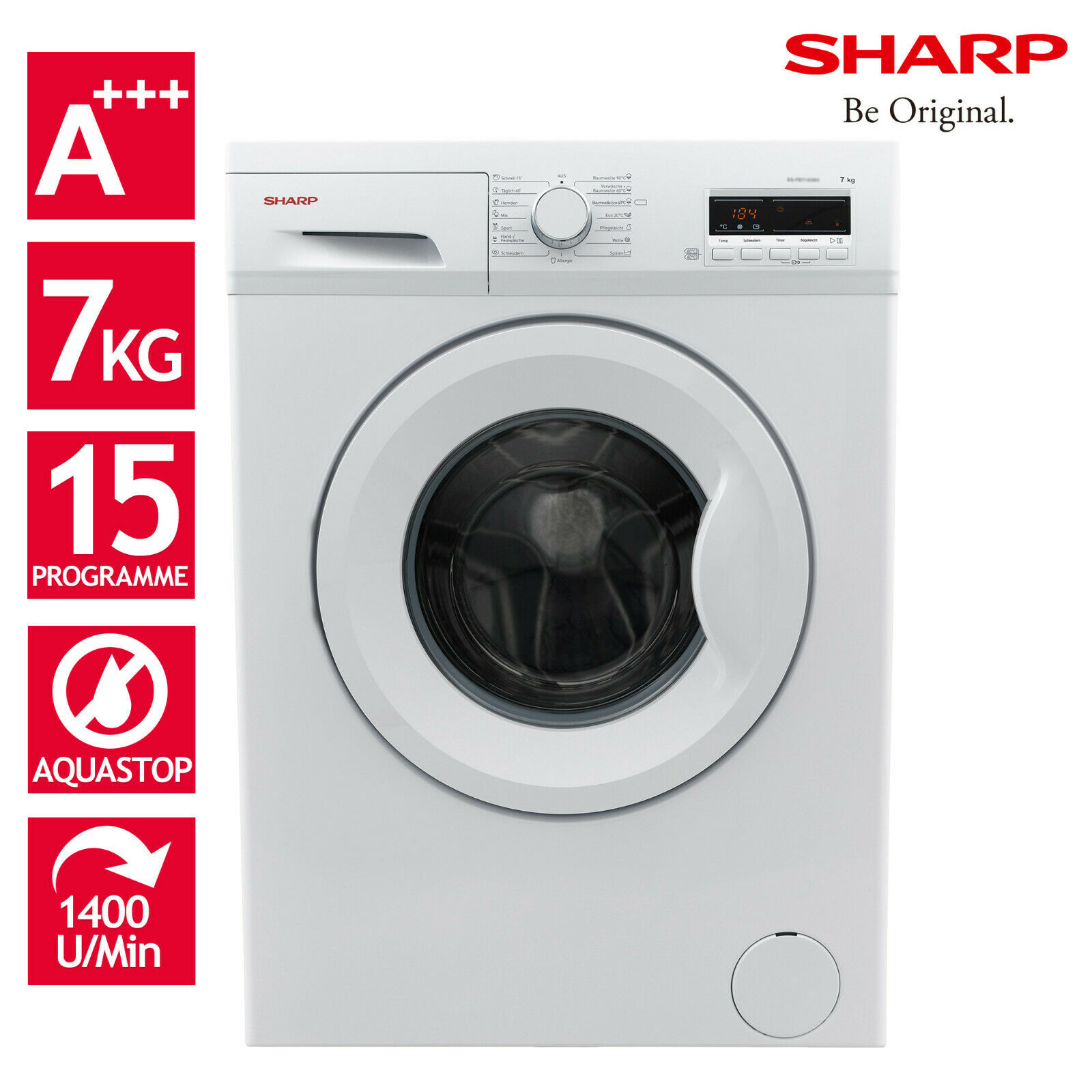 7 KG Waschmaschine Sharp ES-FB7143W3A für nur 249,90 EUR inkl. Versand