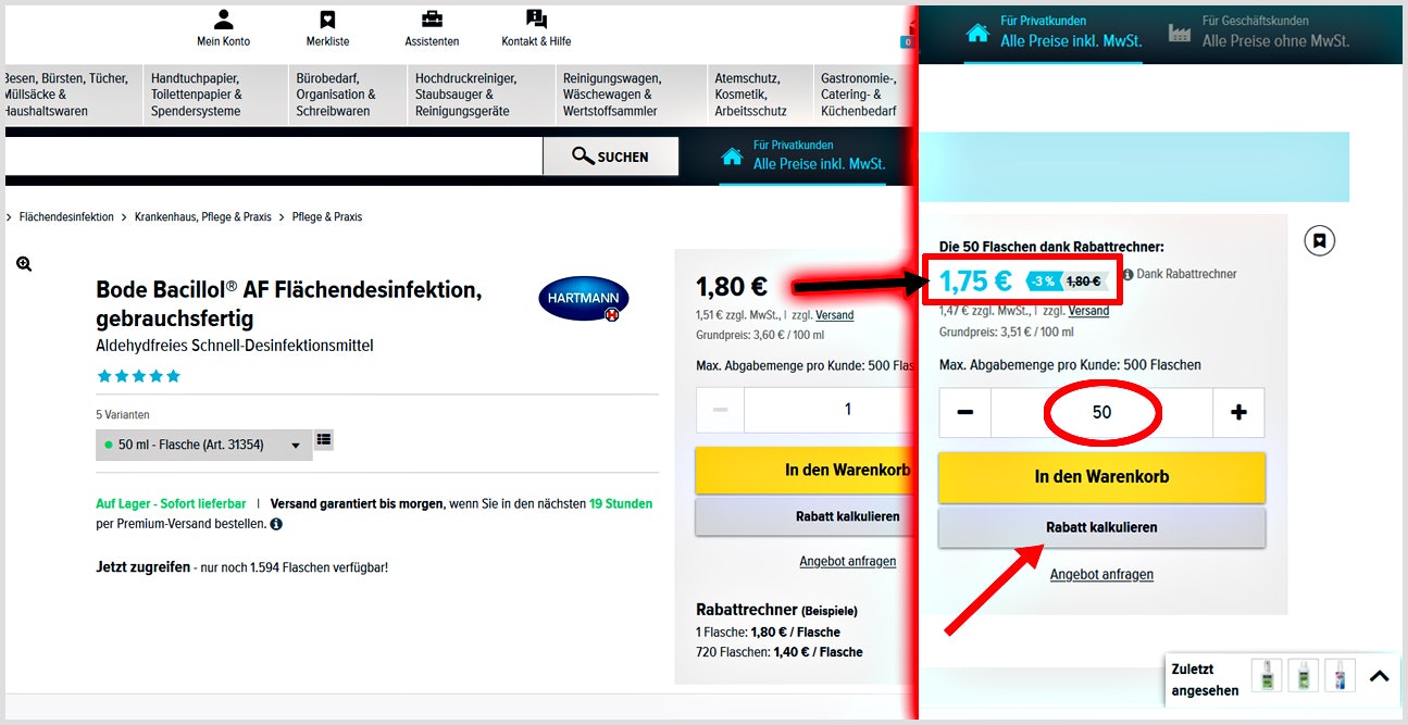 hygi Rabatt kalkulieren
