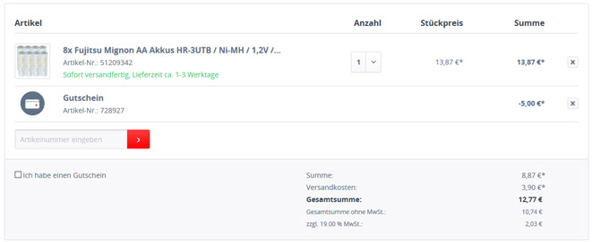 Günstige Fujitsu Akkus (baugleich zu Eneloop) AA oder AAA - ab 9€ für 8 Stück