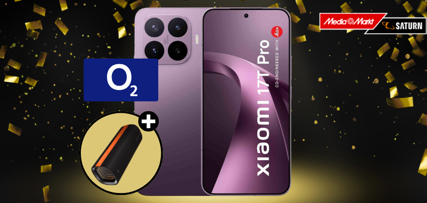 222€ Gewinn &amp; nur 14,99€ mtl. 🔥📲 Xiaomi 17T Pro mit 40GB o2-Tarif + gratis Bluetooth Lautsprecher