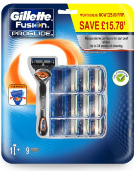 Gillette Fusion Proglide Flexball Rasierer mit 10 Klingen für 26€