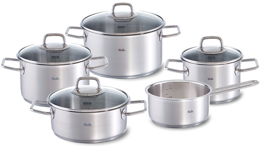 Fissler Topfset Viseo für 200€ - 5-teiliges Edelstahl-Set mit Glasdeckeln für alle Herd-Arten