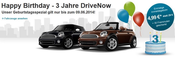 Drive Now Anmeldung für 4,99€ + 30 Freiminuten *UPDATE2*