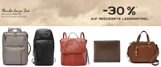 30% Extra auf reduzierte Lederwaren bei Fossil + 15% Newsletter-Rabatt – z.B.: Convertible Rucksack Buckner für 56€