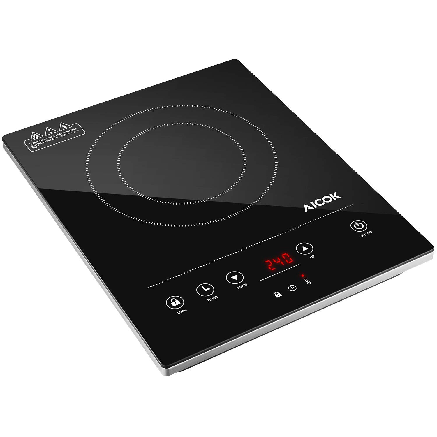 Induktionskochplatte einzel 2000W, 10 Heizstufen, 60-240°C für 39,99€