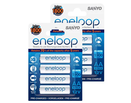 Günstige Sanyo eneloop Akkus AA oder AAA bei allyouneed - ab 11€ für 8 Stück