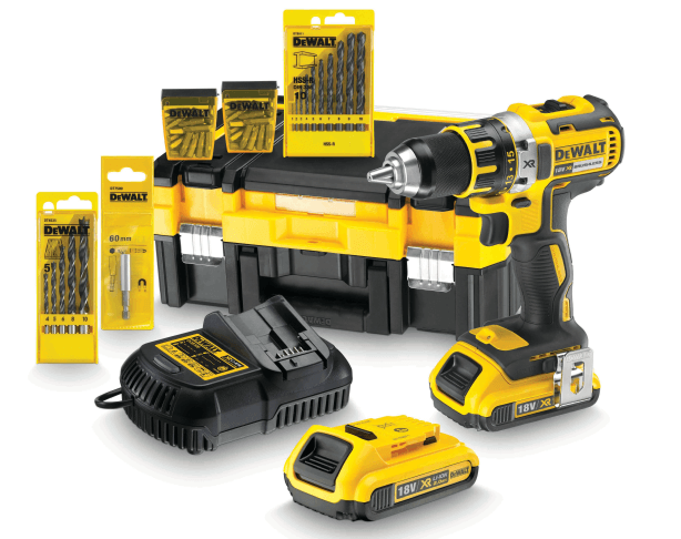 DeWalt DCK 790 D2T für 244€ – 18V Akkuschrauber mit Box, 2x 2Ah-Akkus &amp; Zubehör