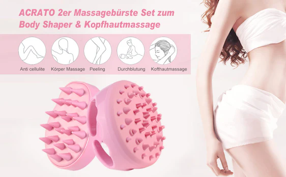 2,99EUR für Cellulite Massagegeräte Set ACRATO Manuelle Massagebürste inkl. Anti Cellulite Massager und Kopfhautmassage