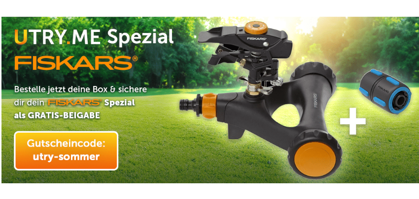Kostenloser Fiskars Garten-Sprinkler bei Utry.me  im Wert von 35€!