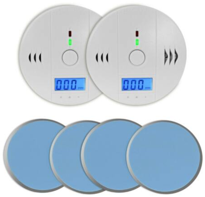 2x Eaxus Kohlenmonoxidmelder für 20€ - mit vier Magnetpads und LCD-Display