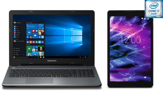 MEDION Akoya P6659 Notebook + Lifetab P10505 Titan + 10€ Amazon Gutschein + 4% shoop