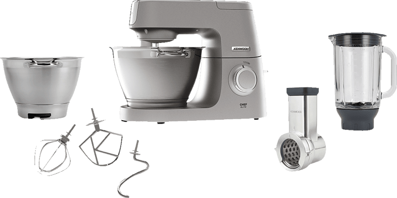 Kenwood Chef Elite KVC5391S für 389€ – Küchenmaschine inkl. 6 Zubehörteilen, Grau/Edelstahl 