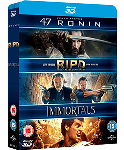 3D Blu-ray-Filmbox mit 3 Filmen für 13,18€ - R.I.P.D., 47 Ronin, Immortals