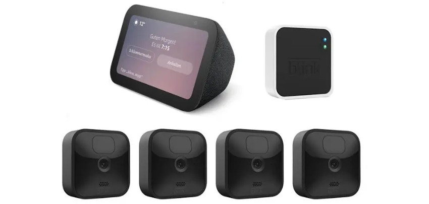 Amazon Blink Outdoor 4-Kamera System + Echo Show 5 Gen. 3 für 190€