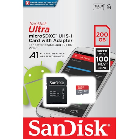SanDisk Ultra 200 GB microSDXC Speicherkarte Kit für 39,95 EUR inkl. Versand