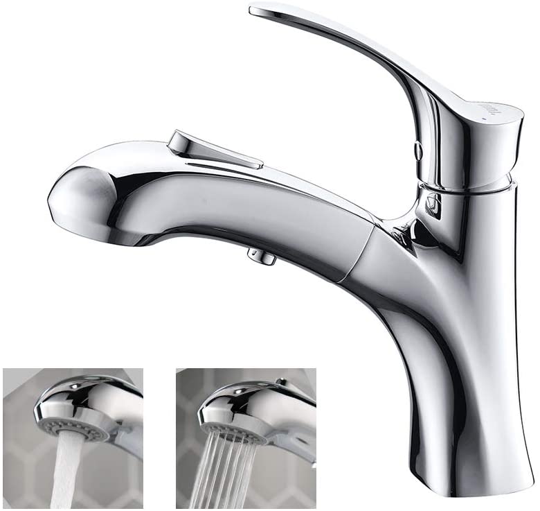 Wasserhahn Bad Waschbecken Armatur mit herausziehbarer Brause