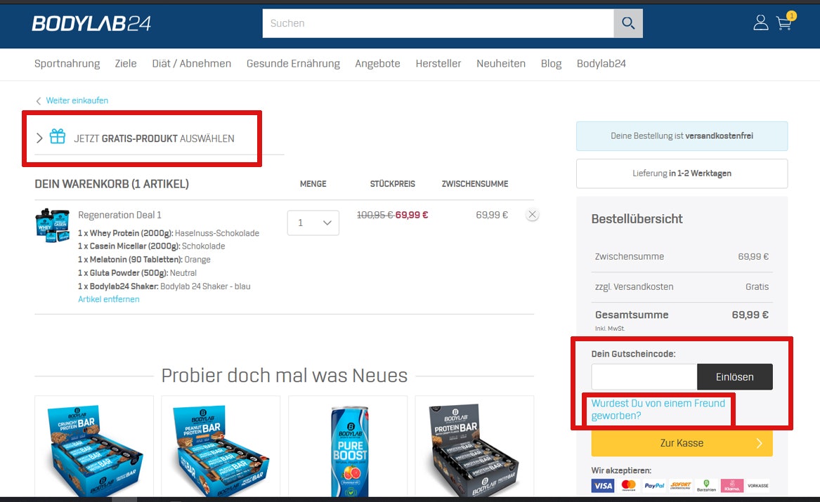 Bodylab24 Gutscheincode Geschenk