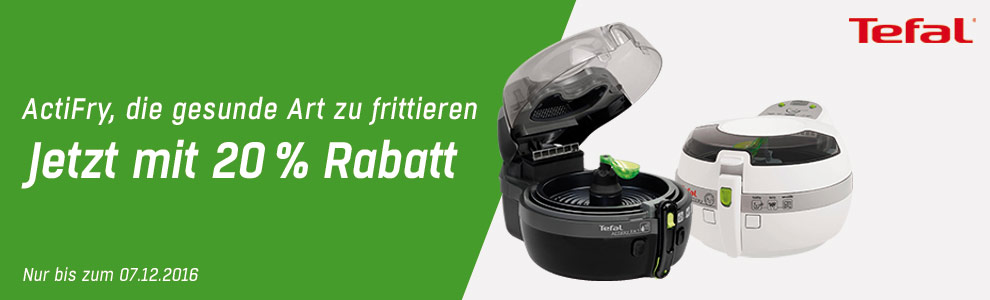 Tefal-Aktion bei Redcoon - 20% Rabatt auf ausgewählte Heißluftfritteusen