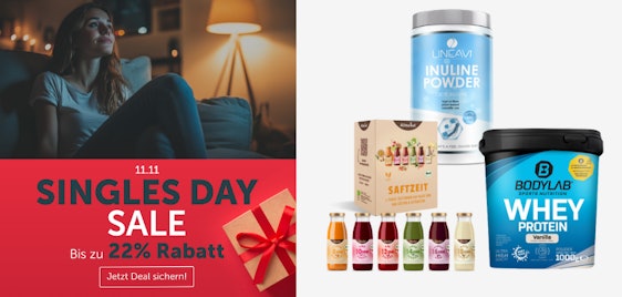 Bis zu 22% Rabatt zum Singles' Day bei Vitafy – z. B.: Achterhof 1-Tages-Fastenkur Bio für 23€