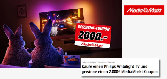Philips Ambilight TV kaufen & 2.000€ MediaMarkt-Coupon gewinnen! 📺✨