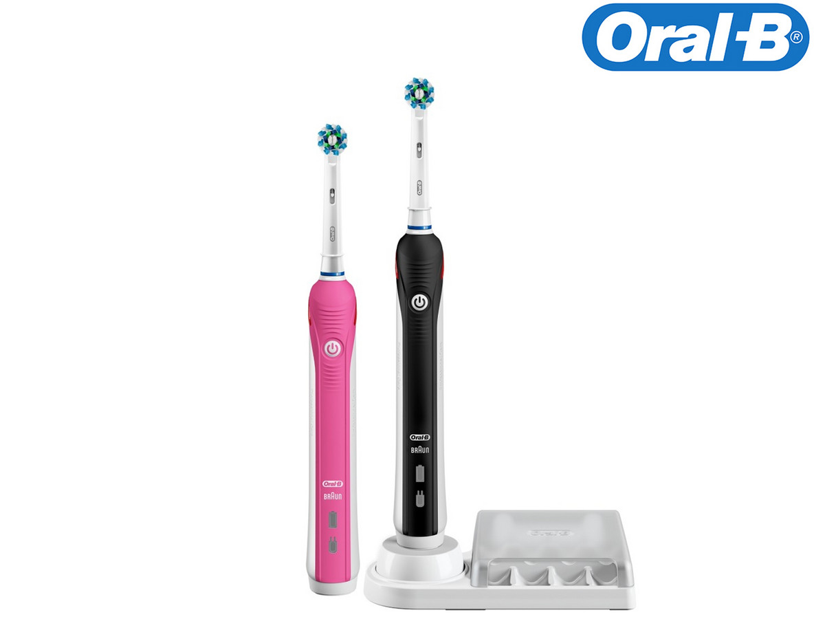 2x Oral B Smart 4900 für 76€ - elektrische Zahnbürste mit 3D-Reinigungstechnologie in Pink und Schwarz