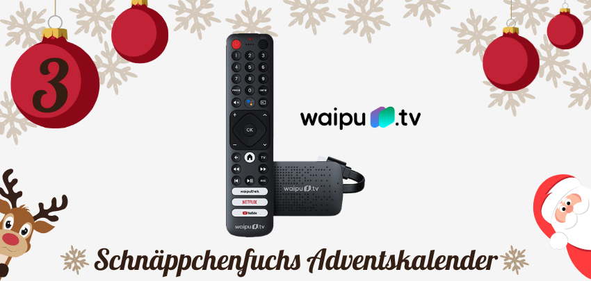 waipu.tv 4K Stick (Wert: 40€) ✨ 3. Dezember: Das nächste Türchen ist offen