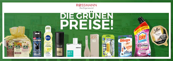 Top 10 Grüne Preise bei Rossmann am 30.08.2017 - z. B. Wilkinson Sword Hydro5 4er Klingen + Rasierer Gratis für 8€