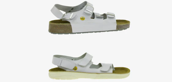 Echtleder-Arbeits-Sandalen für nur 13€ 🏥 hsm Berufs-Pantoletten mit ESD & SRC