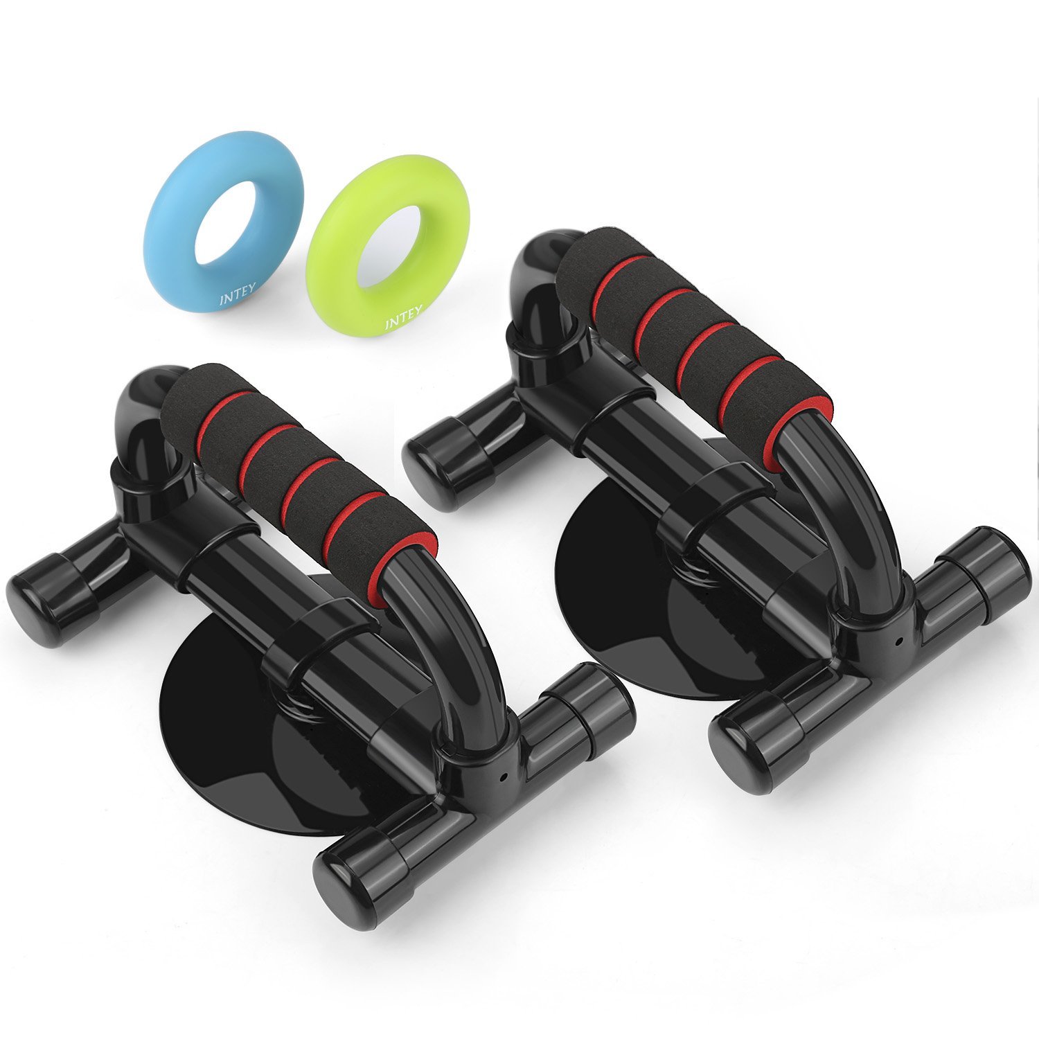 2 Liegestützgriffe mit 2 Silikon Handtrainer Ring (Amazon.de)