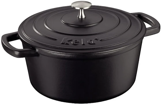 Aktion: Kela Bräter Calido Gusseisen schwarz rund 12,0cm 24,0cmØ 4,0l 16,19€ günstiger